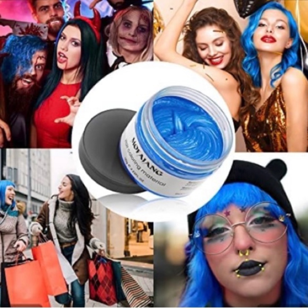 Mofajang Hair BLUE Color Wax Unisex DIY Mud Dye Cream Temporary Modeling !HOT!